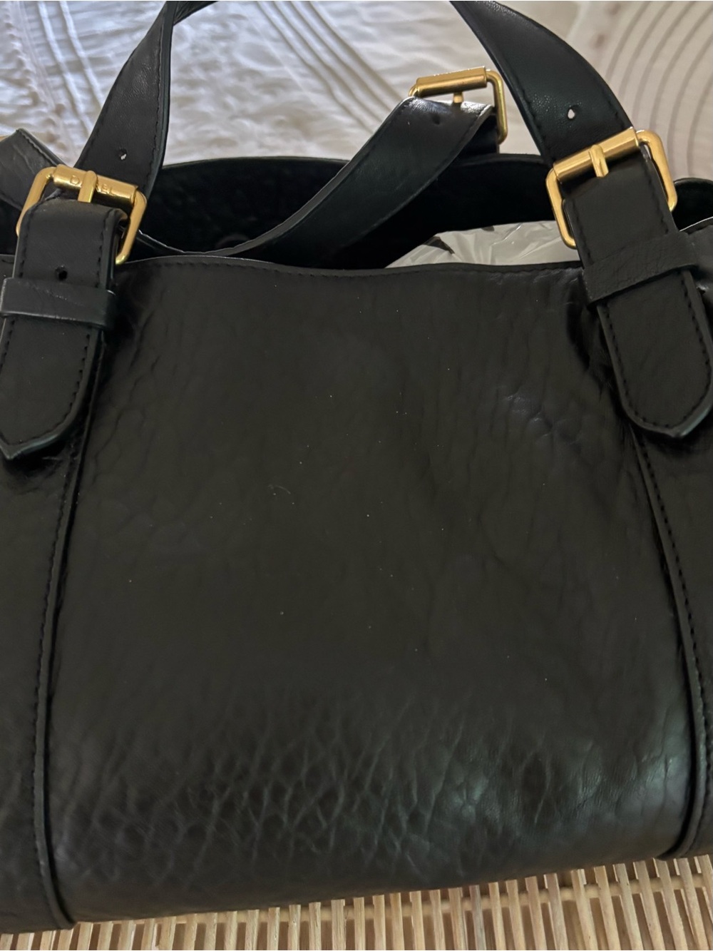 Gerard Darel Black Leather handbag with Gold Hardware - Picture 6 of 9